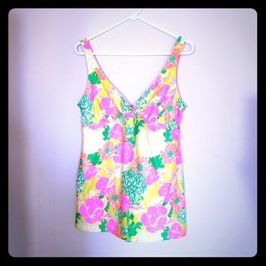 Vintage Lilly Pulitzer Swim Suit. Bright Floral.